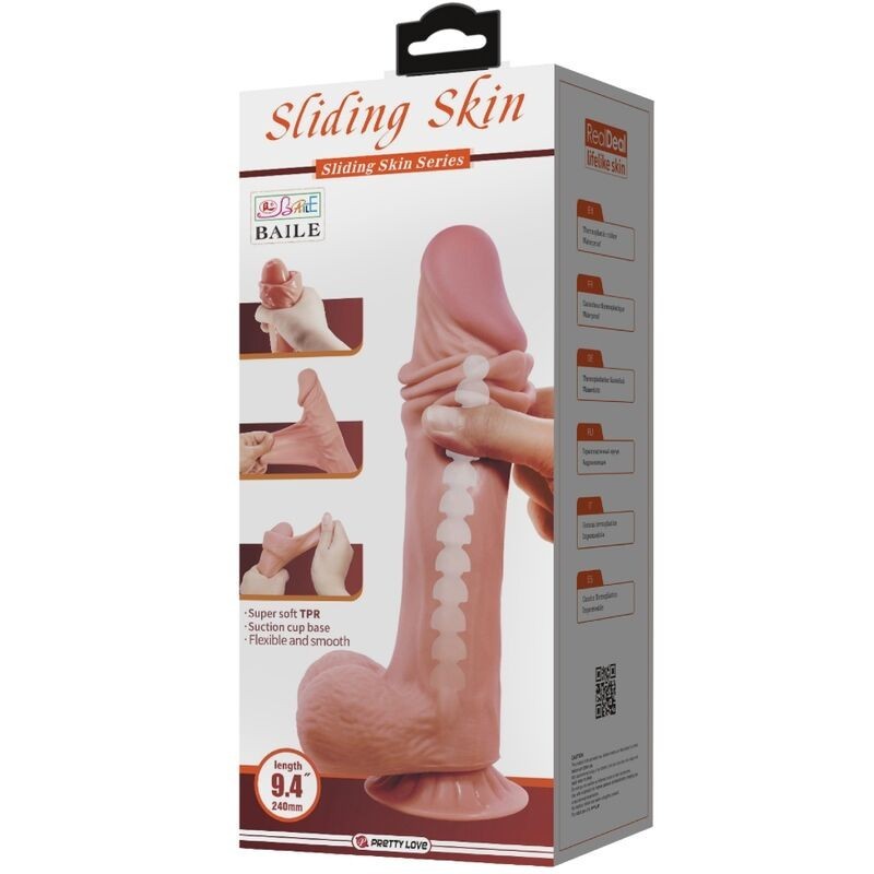 Pretty Love - Dildo Realistico Sliding Skin Series Con Ventosa Scorrevole Della Pelle Marrone 24 Cm - PRETTY LOVE HIGH GRADE - Dildo Realistici | erosidea.com