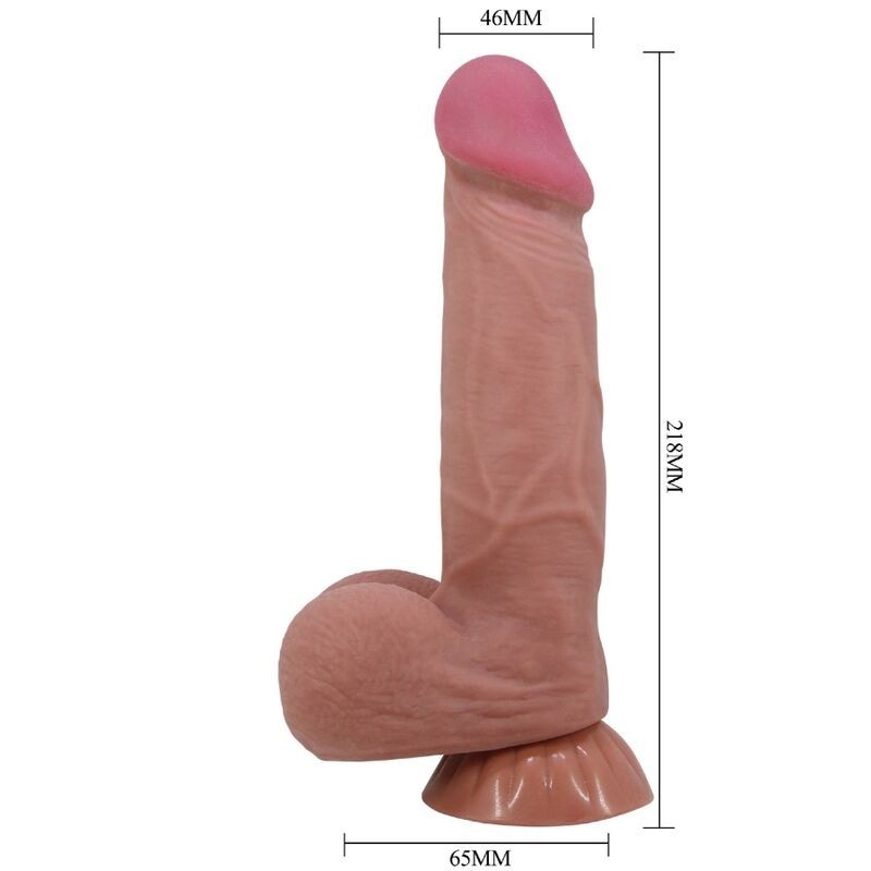 Pretty Love - Dildo Realistico Serie Sliding Skin Con Ventosa Scorrevole In Pelle Marrone 218 Cm - PRETTY LOVE HIGH GRADE - Dildo Realistici | erosidea.com