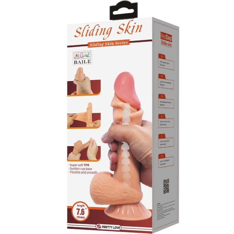 Dildo Realistico Sliding Skin Series Con Ventosa Scorrevole Della Pelle 194 Cm - PRETTY LOVE HIGH GRADE - Dildo Realistici | erosidea.com