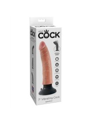 King Cock - Dildo Vibratore 17.78 Cm Naturale - KING COCK - Dildo Realistici | erosidea.com