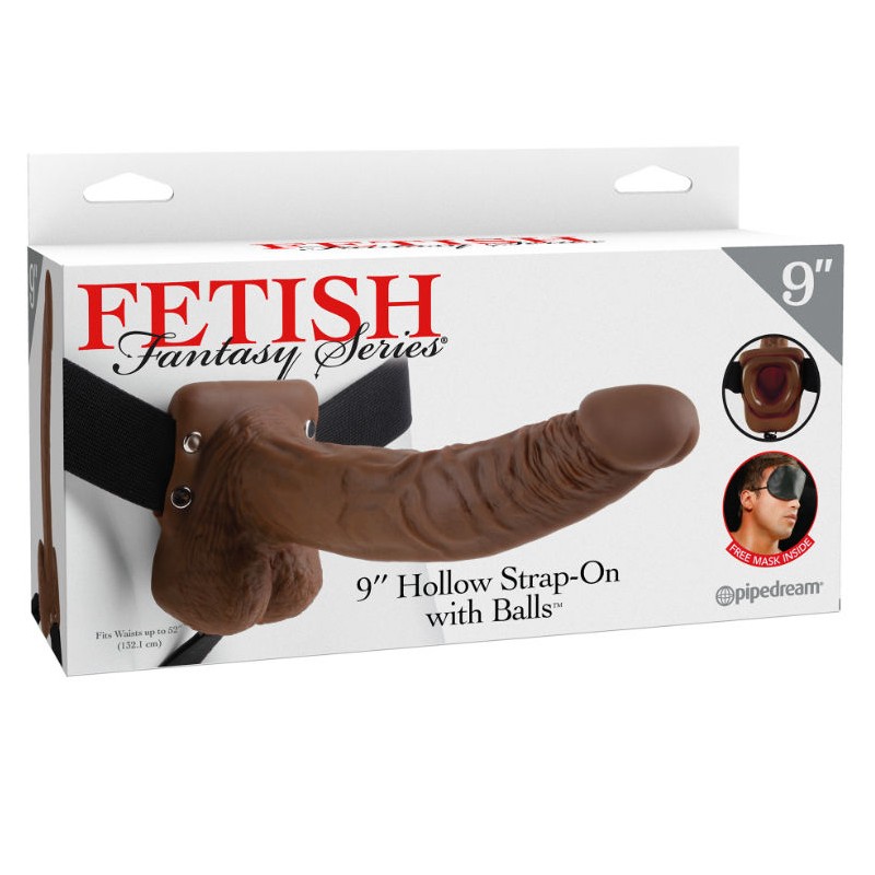 Fetish Fantasy Series - Series 9 Hollow Strap On Con Sfere 22.9Cm Marrone - FETISH FANTASY SERIES - Strap-on e Imbracature | erosidea.com