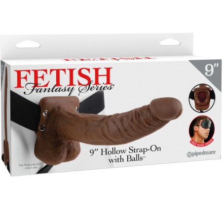 Fetish Fantasy Series - Series 9 Hollow Strap On Con Sfere 22.9Cm Marrone - FETISH FANTASY SERIES - Strap-on e Imbracature | erosidea.com