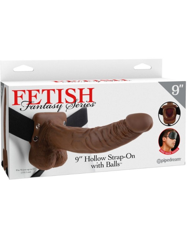Fetish Fantasy Series - Series 9 Hollow Strap On Con Sfere 22.9Cm Marrone - FETISH FANTASY SERIES - Strap-on e Imbracature | erosidea.com