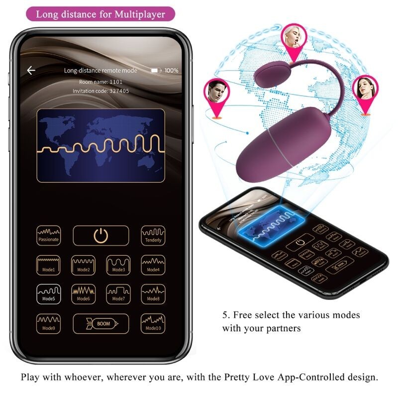 Nymph Ovetto Vibrante App Controllato Lila - PRETTY LOVE BOTTOM - Ovetti Palline Sfere | erosidea.com