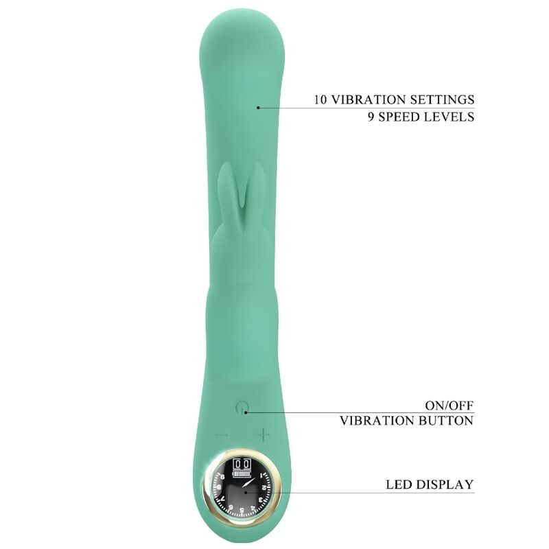 Vibratore Lamar Rabbit E Punto G Verde - PRETTY LOVE LED - Vibratori Rabbit | erosidea.com