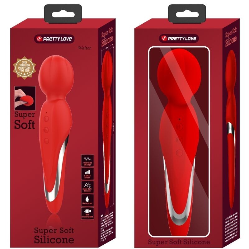 Wand Vibratore Walter Pretty Love Rosso - PRETTY LOVE FLIRTATION - Magic Wand | erosidea.com