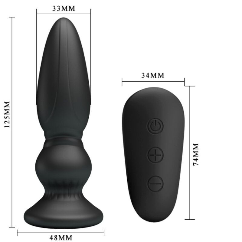 Vibratore Plug Anale Con Telecomando Nero - MR PLAY - Plug e Catene Anali | erosidea.com