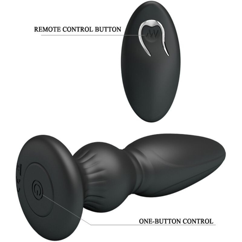 Vibratore Plug Anale Con Telecomando Nero - MR PLAY - Plug e Catene Anali | erosidea.com