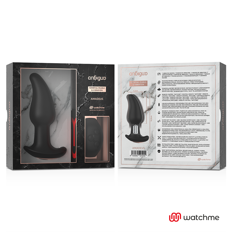 Vibratore Anbiguo Watchme Remote Control Plug Anale Con Rotazione Di Perle Di Amadeus - ANBIGUO - Plug e Catene Anali | erosidea.com