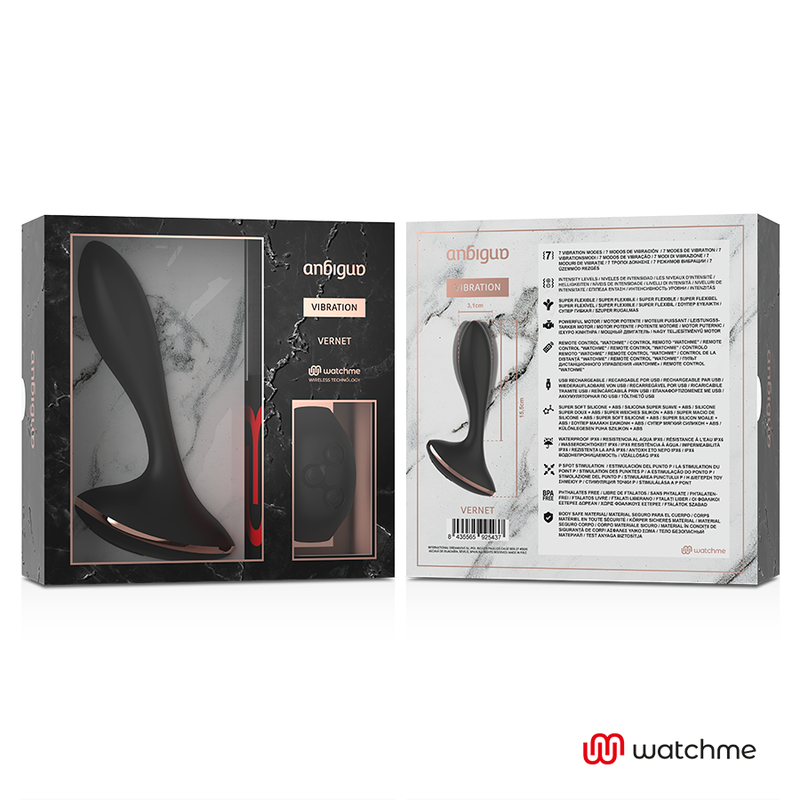 Vibratore Anbiguo Watchme Telecomando Plug Anale Vernet - ANBIGUO - Plug e Catene Anali | erosidea.com