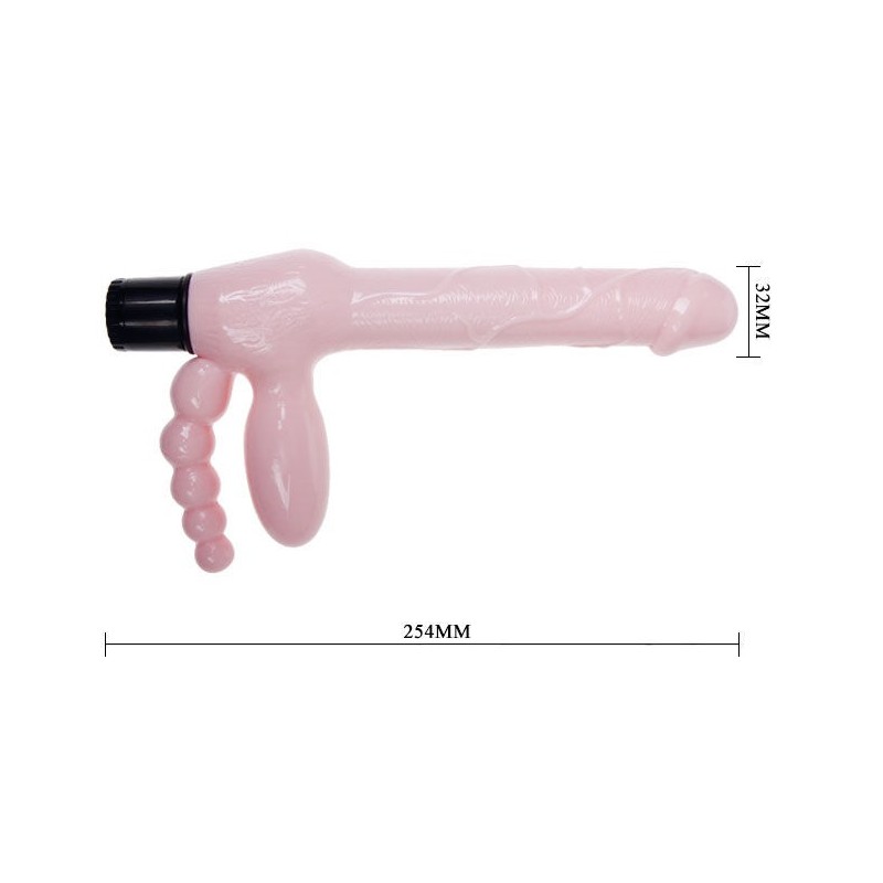 Imbragatura Senza Corda Tpr Con Vibrazione E Stimolazione Anale 25.4 Cm - BAILE - Strap-on e Imbracature | erosidea.com