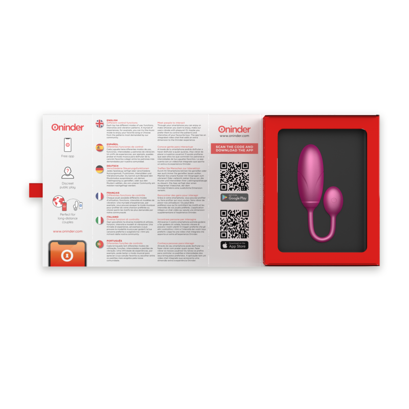 Oninder - Uovo Vibrante Denver Rosa 7 X 27 Cm App Gratuita - ONINDER - Vibratori con App | erosidea.com