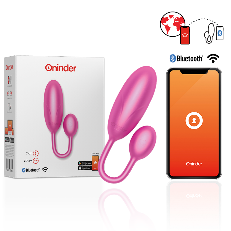Oninder - Uovo Vibrante Denver Rosa 7 X 27 Cm App Gratuita - ONINDER - Vibratori con App | erosidea.com