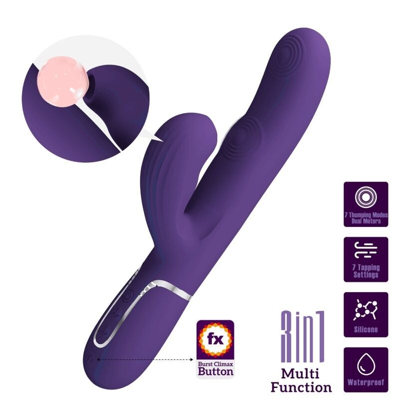 Vibratore Perlita G-Spot 3 In 1 Multifunzione Viola - PRETTY LOVE FLIRTATION - Vibratori Rabbit | erosidea.com