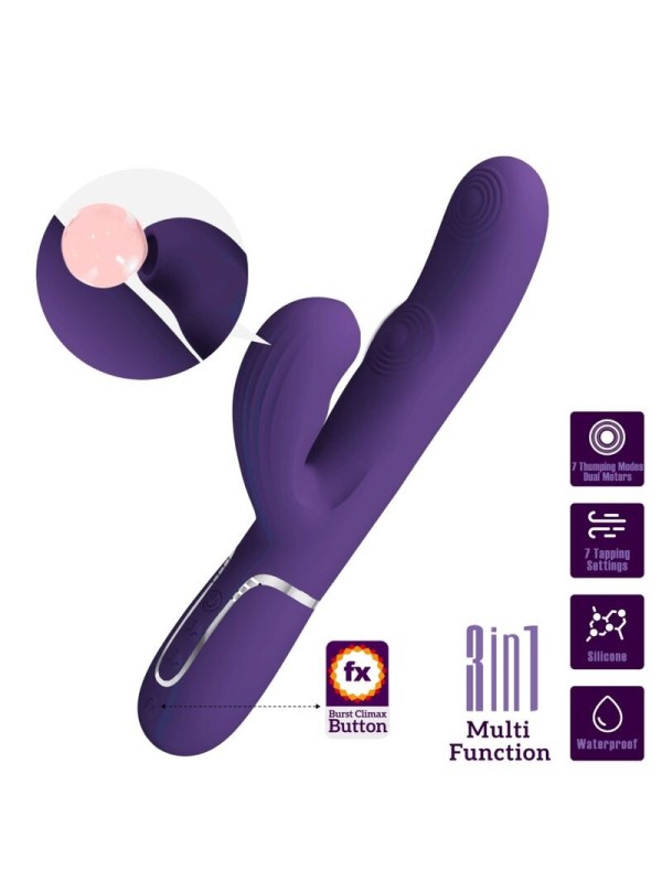 Vibratore Perlita G-Spot 3 In 1 Multifunzione Viola - PRETTY LOVE FLIRTATION - Vibratori Rabbit | erosidea.com
