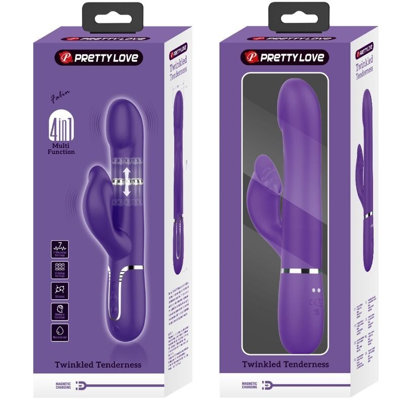 Pretty Love - Zalin Perle Vibratore Rabbit 4 En 1 Viola - PRETTY LOVE FLIRTATION - Vibratori Rabbit | erosidea.com