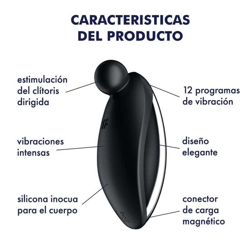Vibratore Spot On 2 Lay-On Nero - SATISFYER VIBRATOR - Vibratori punto G | erosidea.com