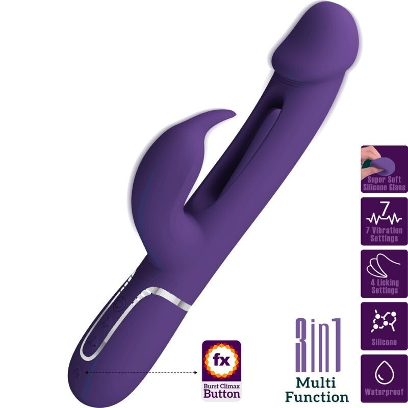 Vibratore Multifunzione Kampas Rabbit 3 In 1 Con Lingua Viola - PRETTY LOVE FLIRTATION - Vibratori Rabbit | erosidea.com