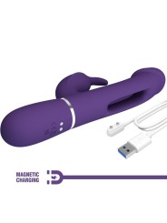 Vibratore Multifunzione Kampas Rabbit 3 In 1 Con Lingua Viola - PRETTY LOVE FLIRTATION - Vibratori Rabbit | erosidea.com