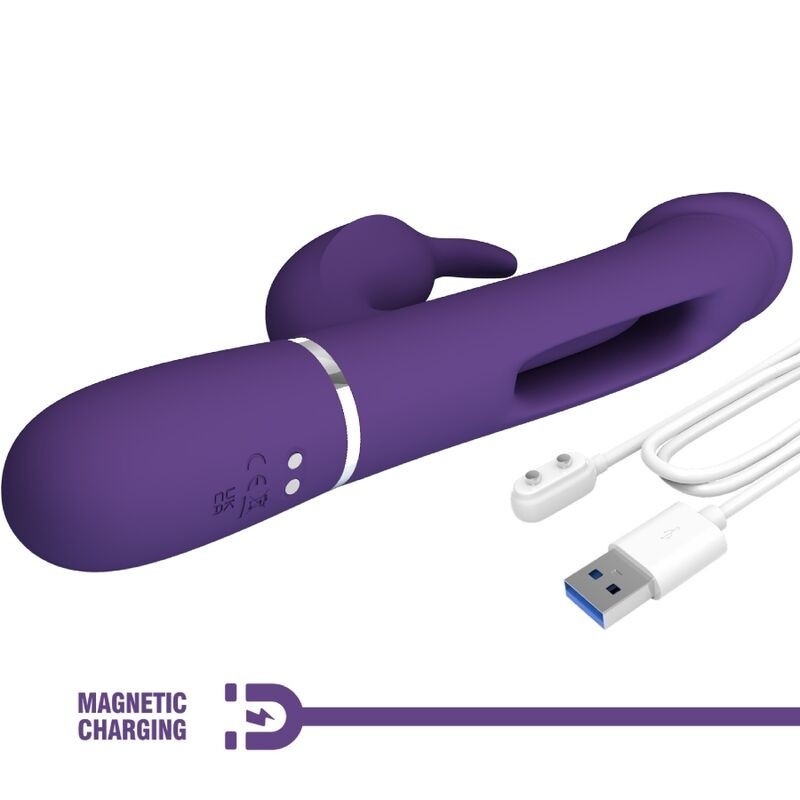 Vibratore Multifunzione Kampas Rabbit 3 In 1 Con Lingua Viola - PRETTY LOVE FLIRTATION - Vibratori Rabbit | erosidea.com