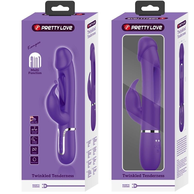 Vibratore Multifunzione Kampas Rabbit 3 In 1 Con Lingua Viola - PRETTY LOVE FLIRTATION - Vibratori Rabbit | erosidea.com