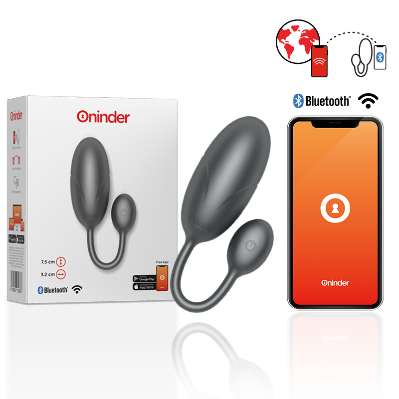 Oninder - Uovo Vibrante Tokyo Nero 75 X 32 Cm App Gratuita - ONINDER - Vibratori con App | erosidea.com