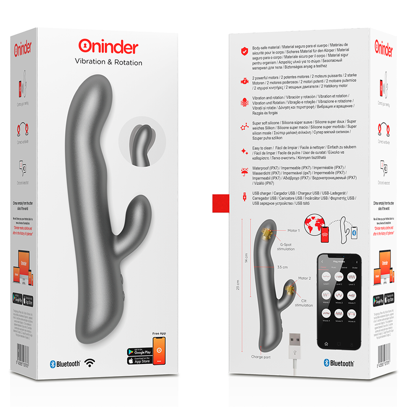 Oninder - Vibrazione E Rotazione Oslo Nero - App Gratuita - ONINDER - Vibratori con App | erosidea.com