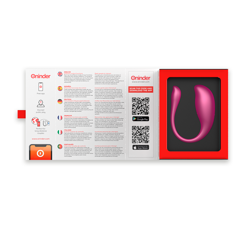 Oninder - Uovo Vibrante Nairobi Rosa - App Gratuita - ONINDER - Vibratori con App | erosidea.com