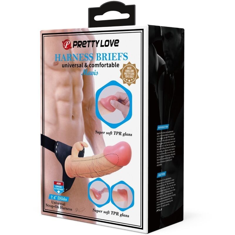 Mavis Harness Slip Universale Con Dildo 19 Cm Naturale - PRETTY LOVE - Strap-on e Imbracature | erosidea.com