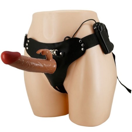 Marion Harness Slip Universale Con Dildo Vibrante 19 Cm Marrone - PRETTY LOVE - Strap-on e Imbracature | erosidea.com