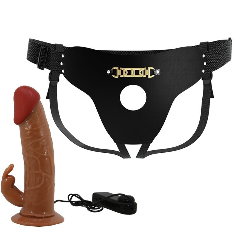 Marion Harness Slip Universale Con Dildo Vibrante 19 Cm Marrone - PRETTY LOVE - Strap-on e Imbracature | erosidea.com