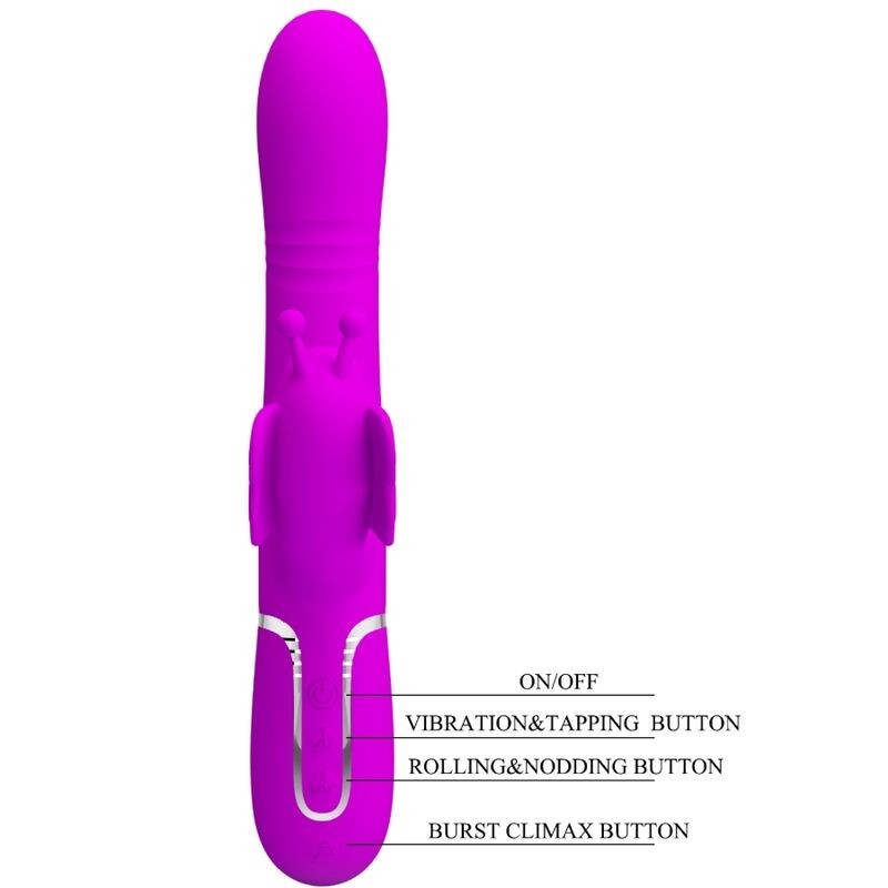Vibratore Multifunzione Rabbit 4 In 1 Farfalla Fucsia - PRETTY LOVE FLIRTATION - Vibratori Rabbit | erosidea.com