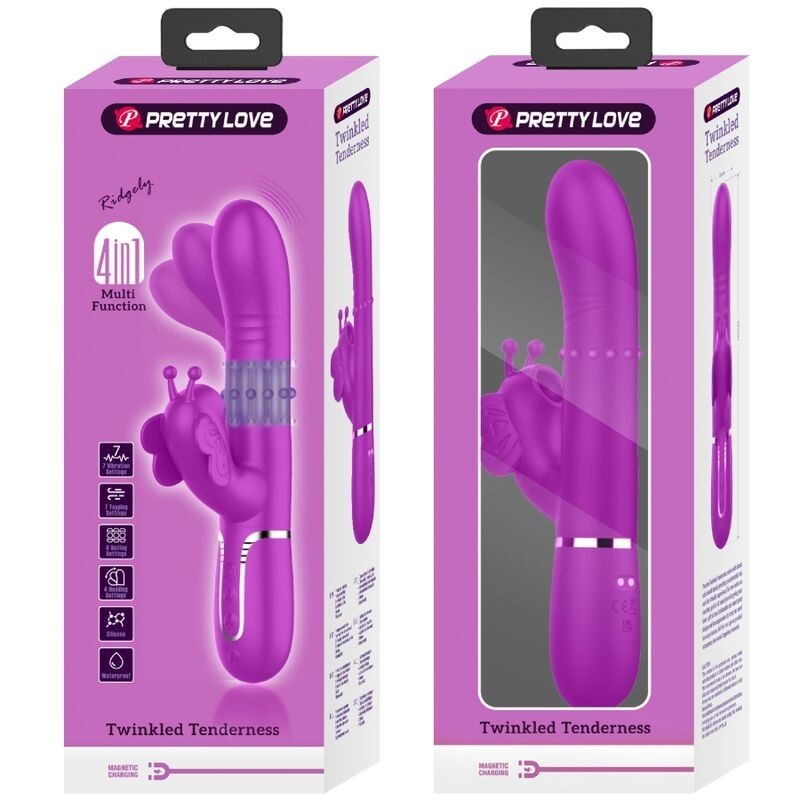 Vibratore Multifunzione Rabbit 4 In 1 Farfalla Fucsia - PRETTY LOVE FLIRTATION - Vibratori Rabbit | erosidea.com