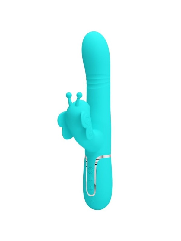 Vibratore Multifunzione Rabbit 4 In 1 Farfalla Verde Acqua - PRETTY LOVE FLIRTATION - Vibratori Rabbit | erosidea.com