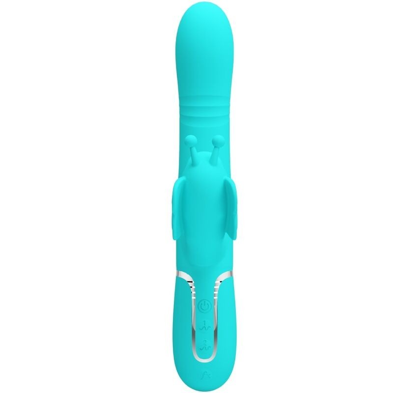 Vibratore Multifunzione Rabbit 4 In 1 Farfalla Verde Acqua - PRETTY LOVE FLIRTATION - Vibratori Rabbit | erosidea.com