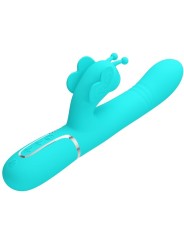 Vibratore Multifunzione Rabbit 4 In 1 Farfalla Verde Acqua - PRETTY LOVE FLIRTATION - Vibratori Rabbit | erosidea.com
