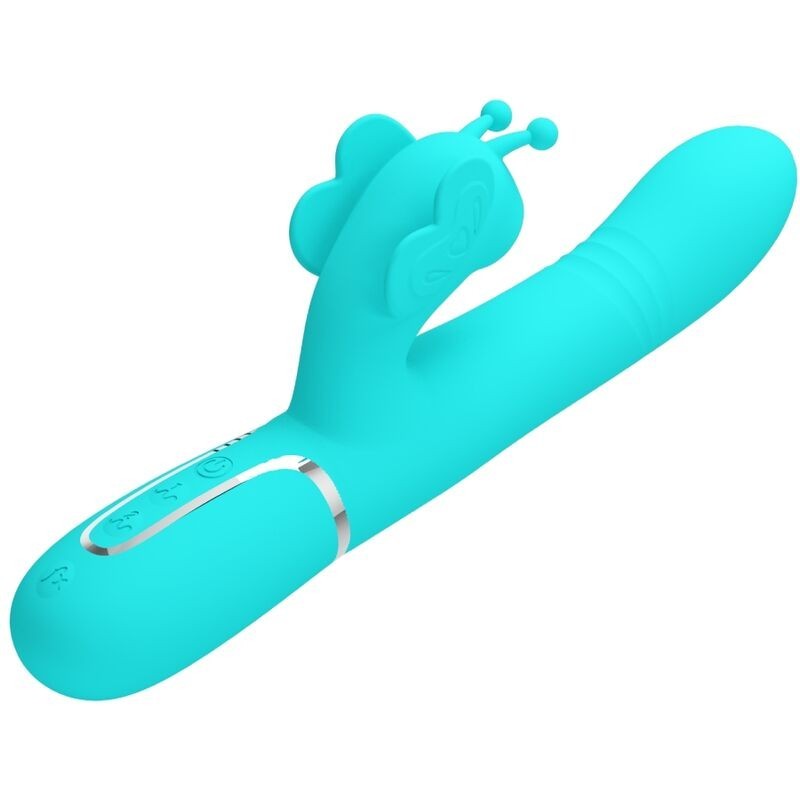 Vibratore Multifunzione Rabbit 4 In 1 Farfalla Verde Acqua - PRETTY LOVE FLIRTATION - Vibratori Rabbit | erosidea.com