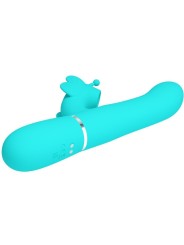 Vibratore Multifunzione Rabbit 4 In 1 Farfalla Verde Acqua - PRETTY LOVE FLIRTATION - Vibratori Rabbit | erosidea.com