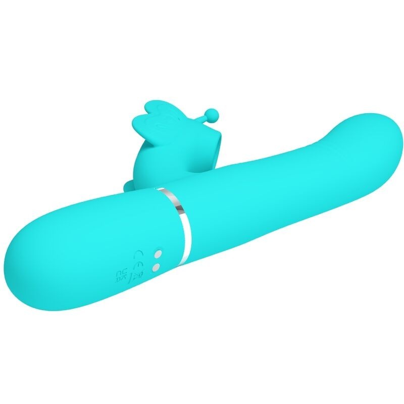 Vibratore Multifunzione Rabbit 4 In 1 Farfalla Verde Acqua - PRETTY LOVE FLIRTATION - Vibratori Rabbit | erosidea.com