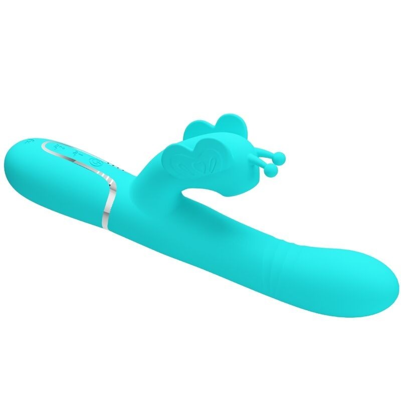 Vibratore Multifunzione Rabbit 4 In 1 Farfalla Verde Acqua - PRETTY LOVE FLIRTATION - Vibratori Rabbit | erosidea.com