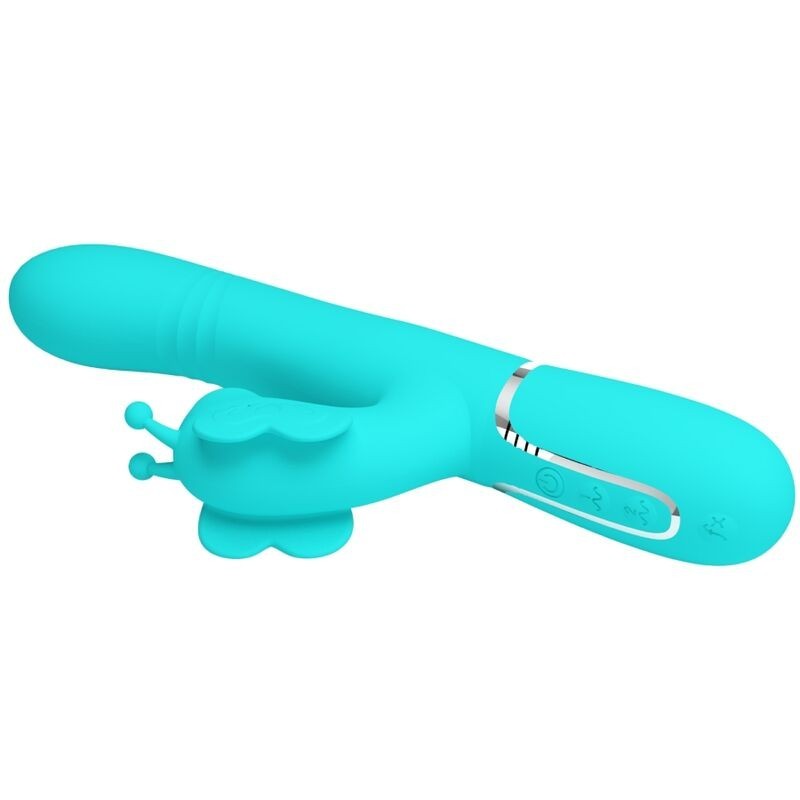 Vibratore Multifunzione Rabbit 4 In 1 Farfalla Verde Acqua - PRETTY LOVE FLIRTATION - Vibratori Rabbit | erosidea.com