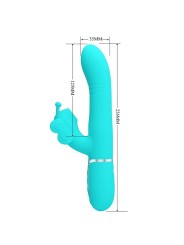 Vibratore Multifunzione Rabbit 4 In 1 Farfalla Verde Acqua - PRETTY LOVE FLIRTATION - Vibratori Rabbit | erosidea.com