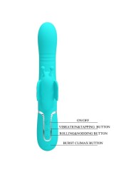 Vibratore Multifunzione Rabbit 4 In 1 Farfalla Verde Acqua - PRETTY LOVE FLIRTATION - Vibratori Rabbit | erosidea.com
