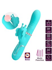 Vibratore Multifunzione Rabbit 4 In 1 Farfalla Verde Acqua - PRETTY LOVE FLIRTATION - Vibratori Rabbit | erosidea.com