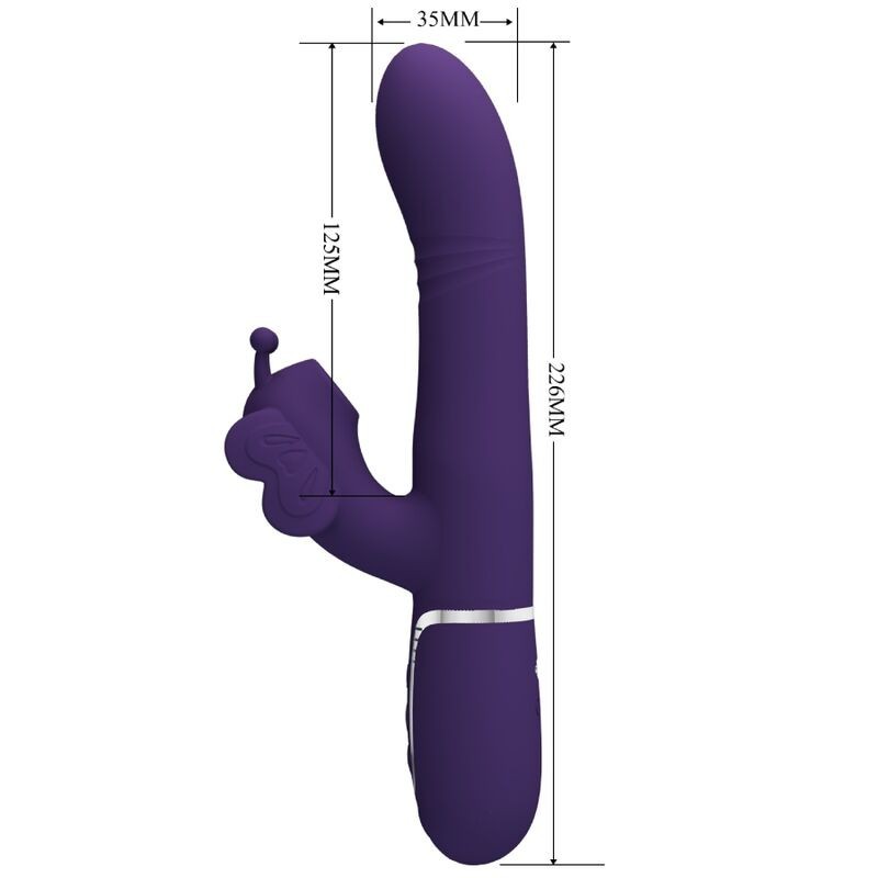 Pretty Love - Vibratore Multifunzione Rabbit 4 In 1 Farfalla Viola - PRETTY LOVE FLIRTATION - Vibratori Rabbit | erosidea.com