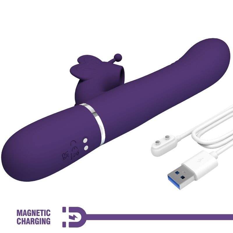 Pretty Love - Vibratore Multifunzione Rabbit 4 In 1 Farfalla Viola - PRETTY LOVE FLIRTATION - Vibratori Rabbit | erosidea.com