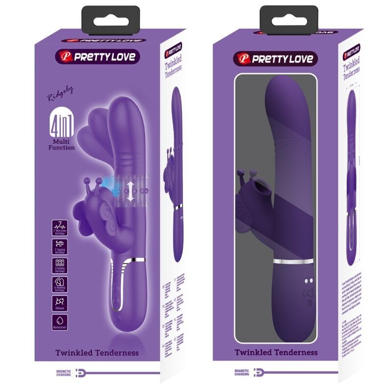 Pretty Love - Vibratore Multifunzione Rabbit 4 In 1 Farfalla Viola - PRETTY LOVE FLIRTATION - Vibratori Rabbit | erosidea.com