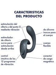 Vibratore G For Goddess 1 Rabbit Grigio Scuro - SATISFYER VIBRATOR - Vibratori Rabbit | erosidea.com