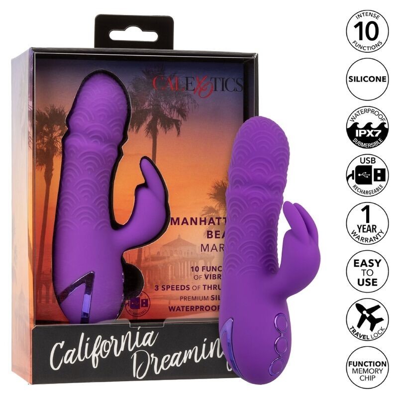 Vibratore Calexotics Manhattan Beach Marvel Rabbit Viola Di California Dreaming - CALEXOTICS - Vibratori Rabbit | erosidea.com