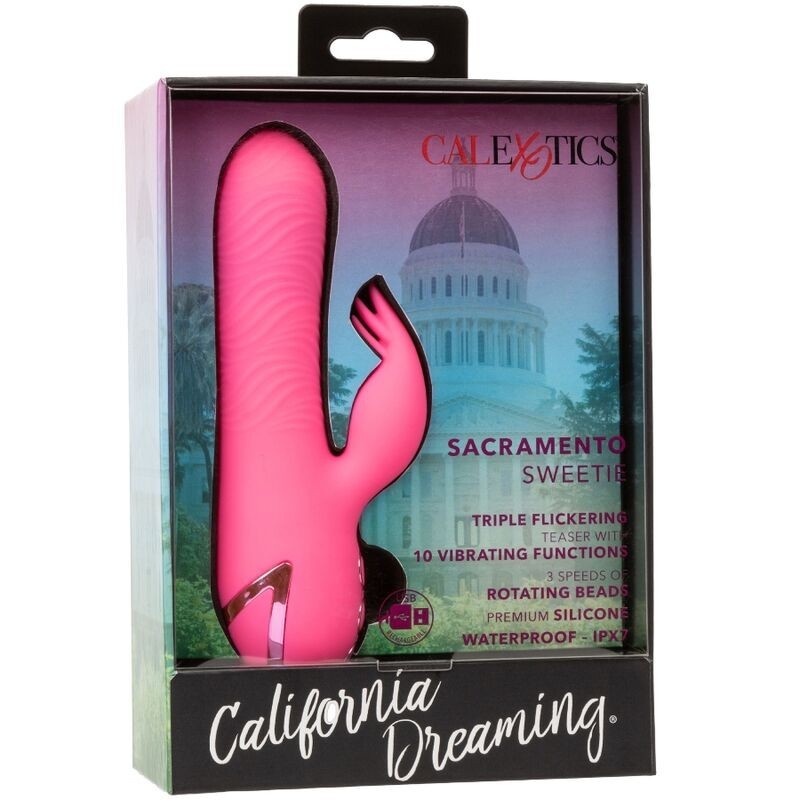 Vibratore Calexotics Sacramento Sweetie Rabbit Pink By California Dreaming - CALEXOTICS - Vibratori Rabbit | erosidea.com